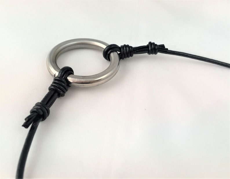 Circle Necklace Women Pendant Large Circle Necklace for Women Leather Cord Jewelry Boho Necklace Gift for Her image 4