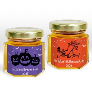 Personalized Halloween Honey Jar Favors: Spooky Party Set of 12