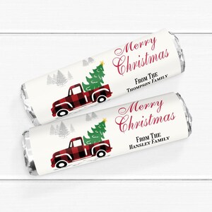 12 pcs  Christmas Red Pick Up Truck Personalized Breath Savers Mint Favor - Personalized Breath Savers Mint Favor - MAE108 - Party Favors