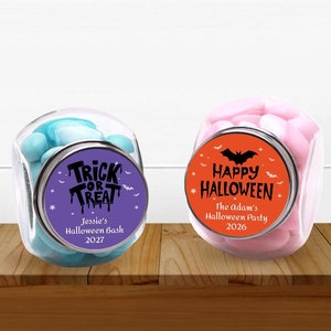 Personalized Halloween Mini Candy Jar Favors - Set of 12