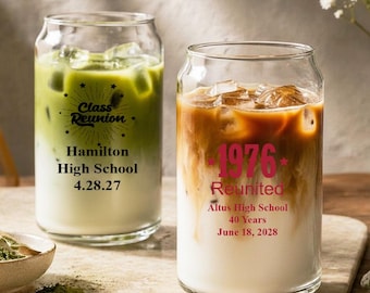 Personalized Class Reunion Beer Can Glass Favors (Set of 24)