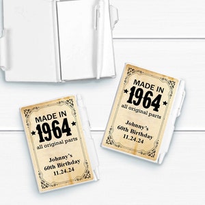 12 pcs Made in All Original Parts Adult Birthday Personalized Notebook Favors, Birthday Personalized Party Favors MAE198