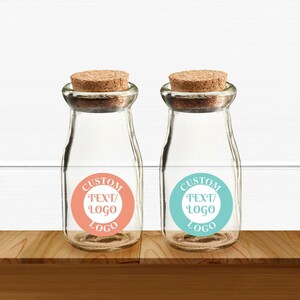 12 pcs  Logo Personalized Cork Milk Jar Favors Stickers - Logo Milk Jar Favors - MAEBase -B - Corporate Favors Stickers