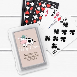 10 pcs  Holy Cow Birthday Personalized Playing Cards - MAE127 Holy Cow Birthday Playing Cards Party Favors