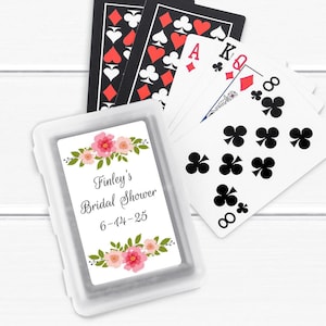 12  pcs   Flower Bridal Shower Personalized Playing Cards Bridal Shower Party Favors, MAE130-T Bridal Shower Favors