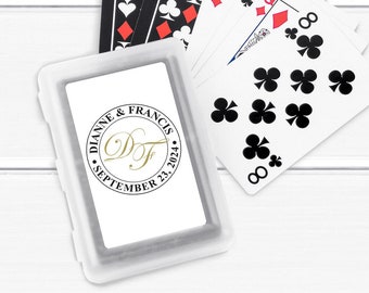 12 pcs  Monogram Personalized Playing Cards Playing Cards - Bridal Shower Favors - MAE339-T - Wedding Party Favors, Birthday Favors