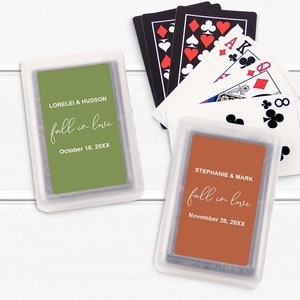 Fall Wedding Favors, Set of 10, Fall In Love Personalized Playing Cards Favors, Playing Cards Fall Autumn Party Favors MAE199