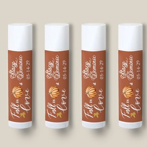12 pieces Fall in Love Wedding Personalized Tube Lip Balm - Fall Wedding Favors - MAE93-N2 - Lip Balm Wedding Party Favors