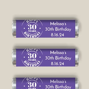 Thirtieth 30th Birthday Set of 12 30th Birthday Personalized Breath Savers Favors, MAE121-Z, Mint Birthday Party Favors