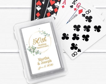 Anniversary Favors, 10 pcs 50th Wedding Anniversary Personalized Playing Cards Favors, Personalized Playing Cards Party Favors MAE06