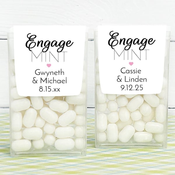 Engage Mint Bulk Set of 12 Personalized Tic Tacs Mint Candy Party Favors  MAE832ZE-G, Engagement Party Favors