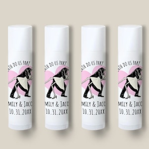 Halloween Favors 12 pieces Till Death Do Us Part Wedding Personalized Tube Lip Balm Halloween Wedding Favors MAE112-N2