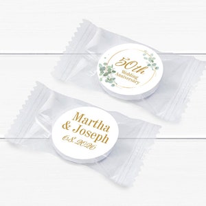 Anniversary Favors, 25 pcs 50th Wedding Anniversary Personalized Life Savers Mint Candy Favor, Life Savers Mint Candy Favors MAE06