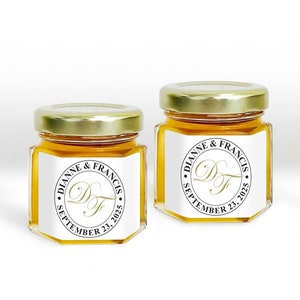 Monogram Personalized Mini Honey Jar, Affordable Wedding Honey Jar Party Favors MAE339