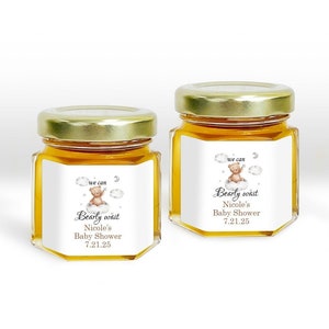 Baby Shower Bulk Honey Jar Favors, We Can Bearly Wait Personalized Mini Honey Jar, Affordable Baby Shower Favors MAE105