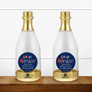 4th of July Favors, Set of 12, Happy 4th Of July Personalized Champagne Acrylic Bottle Favors, 4th Of July Party Favors MAE08