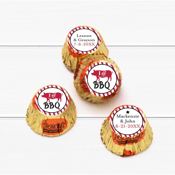 Set of 50, I Do BBQ Wedding Personalized Hershey's Reese's Peanut Butter Cups, Affordable Barbeque Wedding Party Favors MAE201