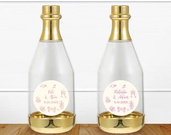 Wedding Favors, 12 pcs Wedding Doodle Drawing Icons Personalized Champagne Acrylic Bottle Favors - Wedding Party Favors MAE04