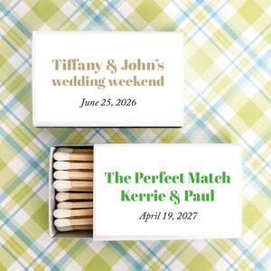 Wedding Matches, Set of 50, Personalized Wedding Matchboxes with Stickers , Wedding Matchbox  Party Favors | MAE831i