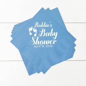 100 pcs  Personalized Napkins - Baby Feet Baby Shower Napkins - MAE58V