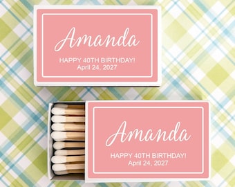 Birthday BULK Matches Set of 50, Birthday Personalized Matches, Matchboxes Birthday Party Favors, Celebration Matches MAE831