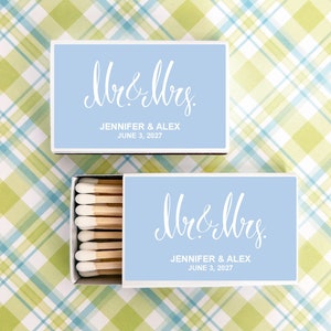 Wedding BULK Matches Set of 50, Mr. & Mrs. Personalized Matches, Matchboxes Wedding Party Favors, Celebration Matches MIC9257-11
