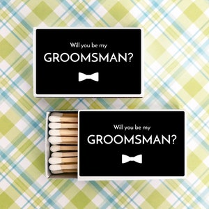 BULK Matches Set of 50, Will You Be My Groomsman Personalized Matches, Matchboxes Party Favors MAE81256X