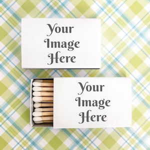 100 pieces Custom Name Your Image Here Personalized Printed on The Matchbox, Corporate White Matches Favors Party Favors
