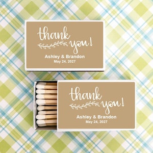 Wedding BULK Matches Set of 50, Thank You Personalized Matches, Matchboxes Wedding Party Favors, Celebration Matches MAE81218Z