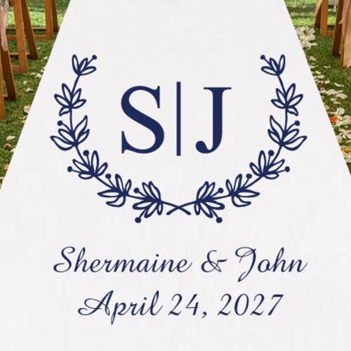 Custom Personalized Aisle Runner Wedding Aisle Runner Etsy