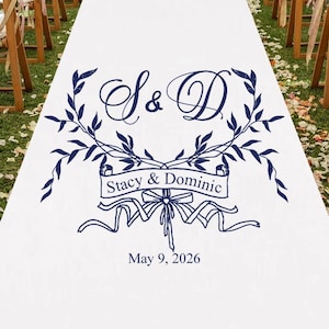 Custom Personalized Aisle Runner Wedding Aisle Runner MAE97C/ENT Plain White Aisle Runner