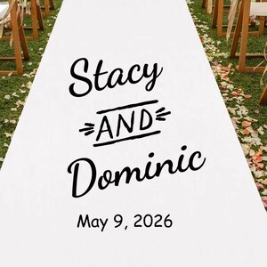 Custom Personalized Runner Wedding Aisle Runner MAE99B/ENT Plain White Aisle Runner