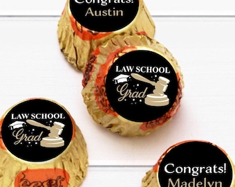 Graduation Favors, 50 pcs Law School Grad Personalized Reese Peanut Butter Cups - Graduation Personalized Favors MAE02