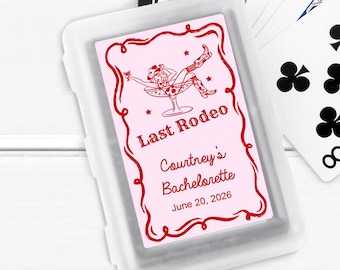 Bachelorette Party Favors, Set of 10, Last Rodeo Personalized Playing Cards Favors, Playing Cards Party Favors MAE166