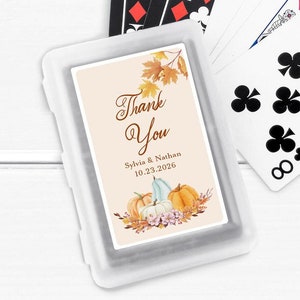 Fall Wedding Favors: Personalized Pumpkin Playing Cards (Set of 10)