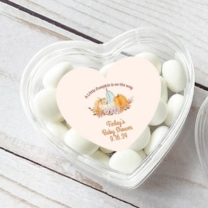 12 pcs  A Little Pumpkin Is On The Way Personalized Heart Acrylic Favor Boxes Personalized Baby Shower Favors MAE123-A, Baby Shower Favors