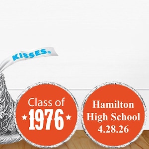 106 pcs  Class Reunion Personalized Hershey 0.82 inches Kisses Stickers Favors MAE181  Class Reunion Party Favors