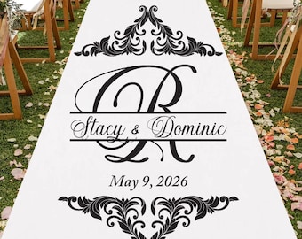 Custom Personalized Aisle Runner Wedding Aisle Runner MAE32/ENT Plain White Aisle Runner