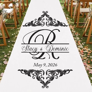 Custom Personalized Aisle Runner Wedding Aisle Runner MAE32/ENT Plain White Aisle Runner