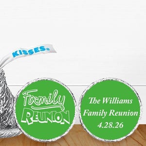 106 pcs  Family Reunion Personalized Hershey 0.82 inches Kisses Labels, Cousins Reunion Labels for Kisses, Party Favors  MAE135