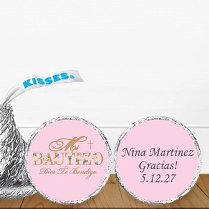 106 pcs  Mi Bautizo Baptism Personalized Hershey&#39;s Kisses Labels, Mi Bautizo Personalized Labels  MAE8123