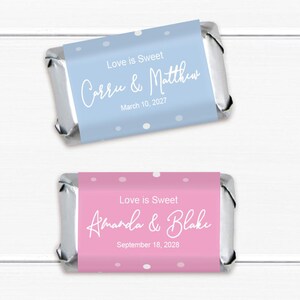 Wedding Party Favors, Set of 40, Couple Names Personalized Hershey&#39;s Miniatures Chocolate Favors, Hershey&#39;s Mini Party Favors MAE165
