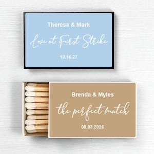 Wedding BULK Matches Set of 50, The Perfect Match Personalized Matches, Wedding Matchboxes Party Favors, Celebration Matches MAE81218B