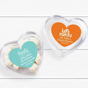Family Reunion Favors, Set of 12, Family Reunion Personalized Heart Acrylic Boxes Favors, Family Reunion Heart Box Party Favors MAE135