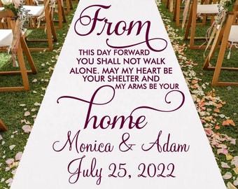 Personalized Wedding Aisle Runner: Custom White Ceremony Decor