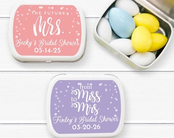 12 pcs  Bridal Shower Personalized Empty Candy Mint Tin Favors - Bridal Shower Tin favors - MAE69 Bridal Shower Favors