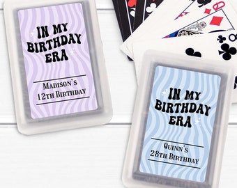 Birthday Favors, Set of 10 In My Birthday Era Personalized Playing Cards, Playing Cards Party Favors MAE244