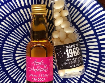 12 pcs Adult Birthday Personalized Favor Container Personalized Silver or Gold Plastic Birthday Favors MAE67/BLND/JOSEF/AS18SV-GD Birthday