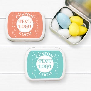 12 pcs  Logo  Personalized Empty Candy Mint Tin Favors Favors MAEBase-J Favors Tins with Logo
