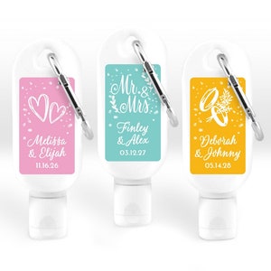 Set of 12 Wedding Personalized Sunscreen with Carabiner, 30ml Sunscreen Beach Summer Wedding Party Favors MAE68